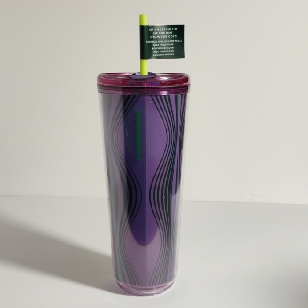 Starbucks 2025 Wavy Green Purple Hot&Cold Venti Tumbler 24oz